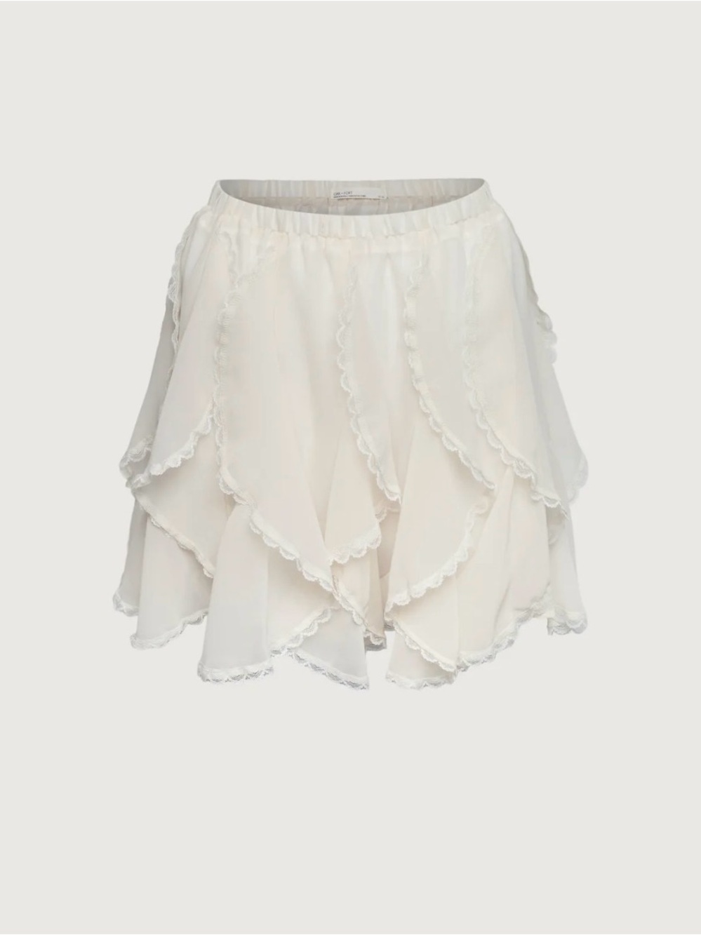 OAK + FORT Ivory Ruffle Mini Skirt (S) *NEW* - Picture 2 of 3